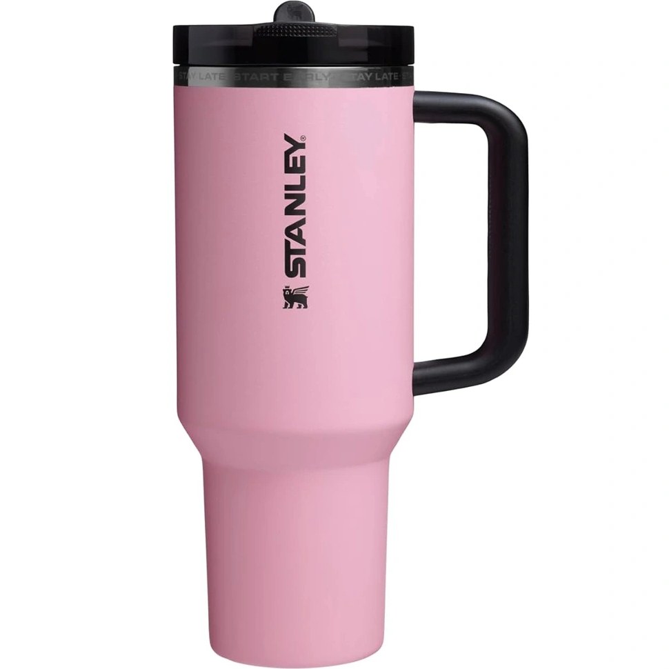 نمای جانبی تراول ماگ استنلی مدل Stanley Quencher H2.0 FlowState طرح Messi صورتی نمای کلی تراول ماگ استنلی مدل Quencher H2.0 FlowState صورتی طرح Messi