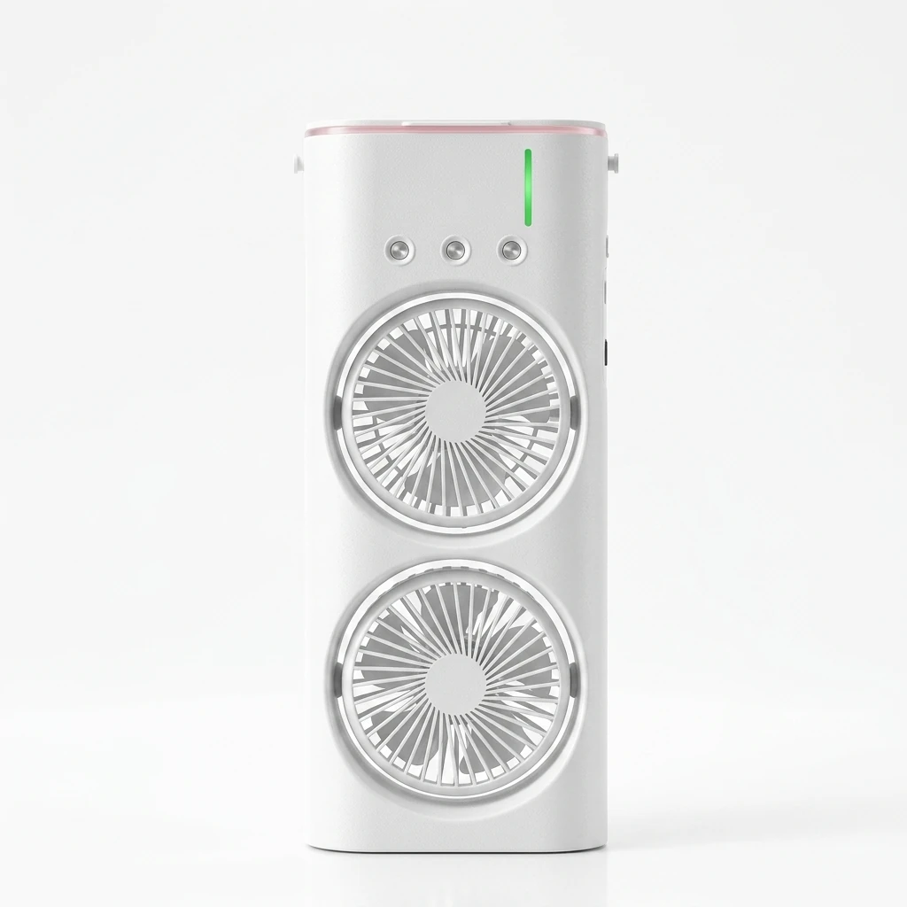 پنکه رو میزی مه پاش شیائومی مدل Double Spray Fan روی میز کار پنکه رو میزی مه پاش شیائومی مدل Double Spray Fan روی میز کار