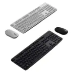 رنگ Space Black ست کیبورد و ماوس بی‌سیم روی میز کار