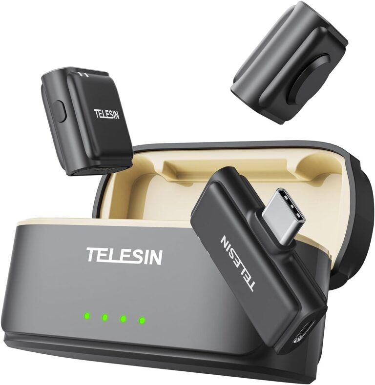 نمای نزدیک میکروفون یقه‌ای بی‌سیم TELESIN مدل P5-MCP-01