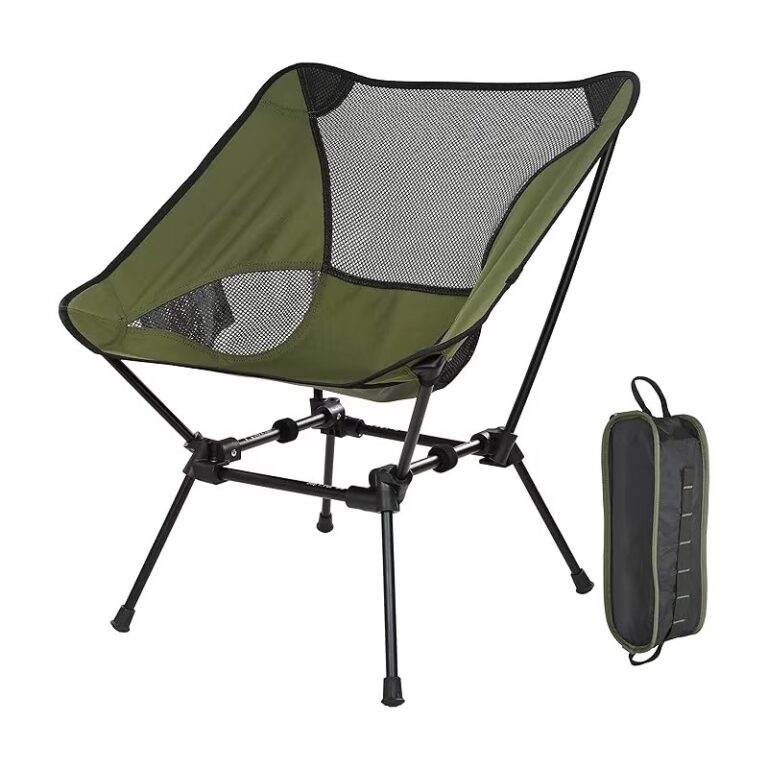 نمای روبرو صندلی طبیعت گردی تاشو Milicamp مدل MLY9816 در رنگ سبز