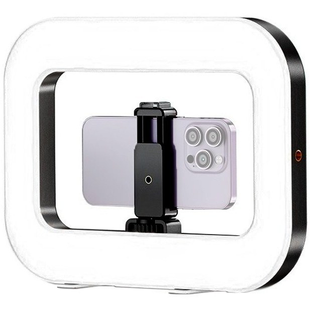 رینگلایت سلفی موبایل YM-300 روشن روی سهپایه رینگلایت سلفی موبایل YM-300 روشن روی سهپایه
