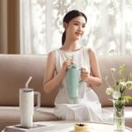 نمای جانبی ماگ یک لیتری شیائومی با ساختار دو جداره