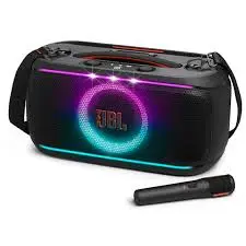 اسپیکر بلوتوثی JBL PartyBox On The Go 2 روی میز با نورپردازی RGB اسپیکر بلوتوثی JBL PartyBox On The Go 2 روی میز با نورپردازی RGB