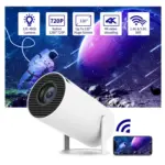 ویدئو پروژکتور Ultra HY300 در حال پخش فیلم روی پرده بزرگ