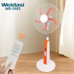 ظاهر کامل پنکه ایستاده شارژی WD-248 در سالن بزرگ