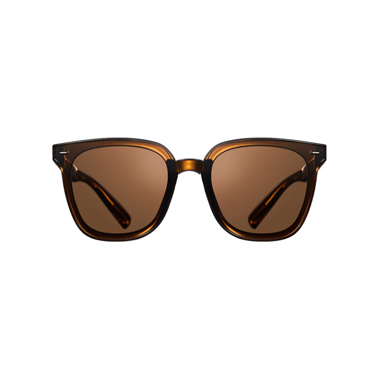 نمای نزدیک عینک آفتابی تاشو شیائومی قهوه‌ای مدل MJTA01LM