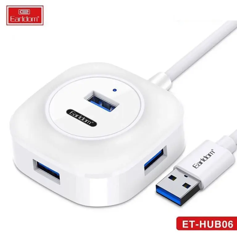 نمای نزدیک از هاب USB چهار پورت ارلدام مدل ET HUB06