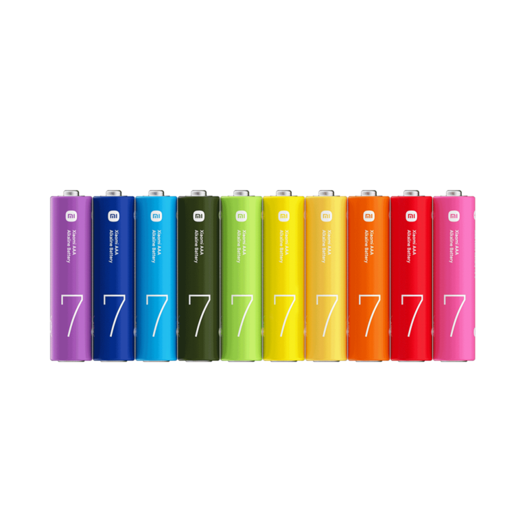 بسته ۱۰ عددی باتری نیم‌قلمی رنگارنگ شیائومی مدل Mi AAA Rainbow Batteries