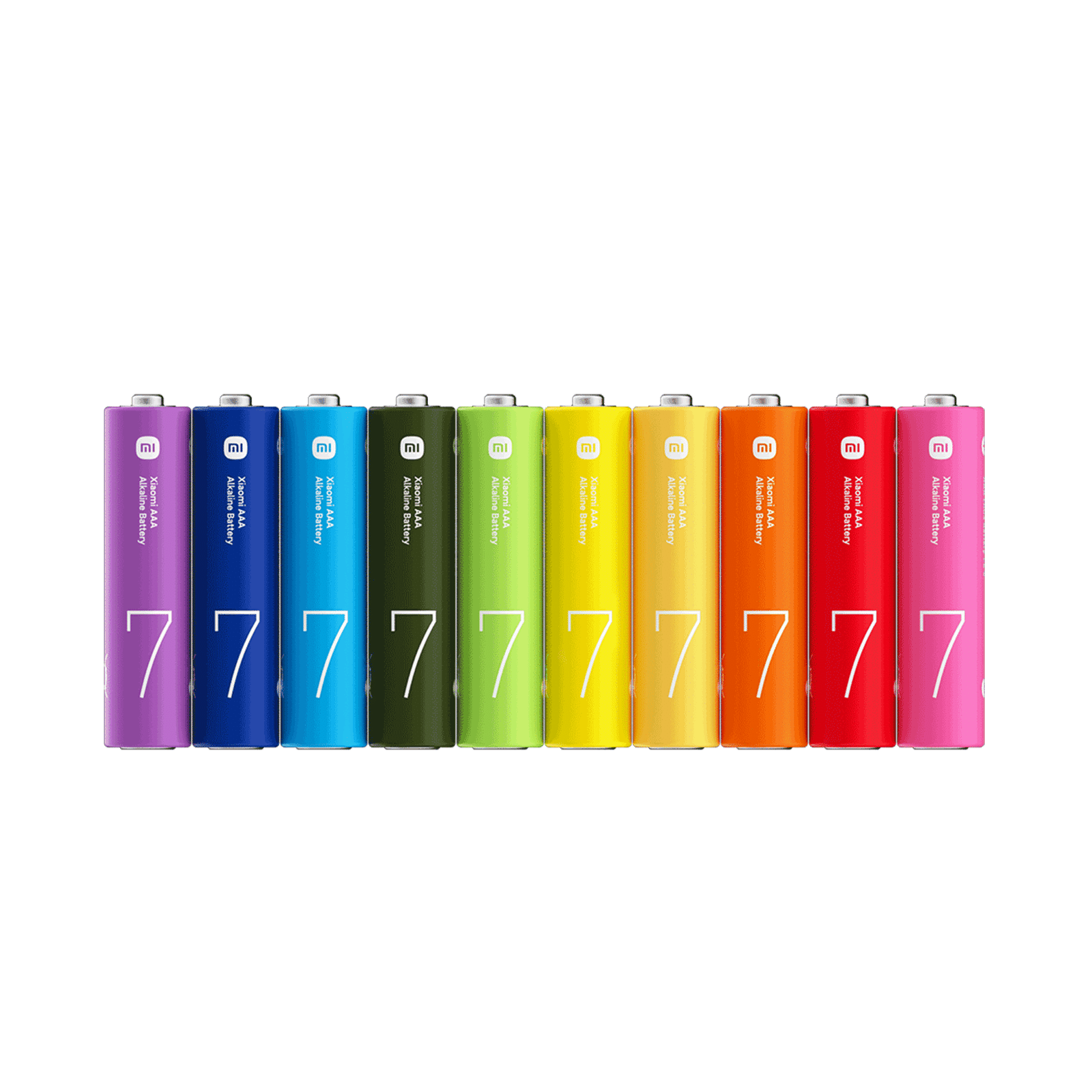 بسته ۱۰ عددی باتری نیمقلمی رنگارنگ شیائومی مدل Mi AAA Rainbow Batteries بسته ۱۰ عددی باتری نیمقلمی رنگارنگ شیائومی مدل Mi AAA Rainbow Batteries